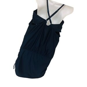 Athleta Mini Bra Dress Navy Ruched Blouson Activewear Womens 38 B C Goth Whimsi
